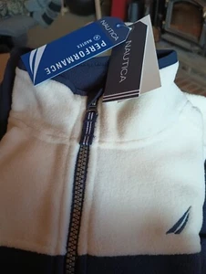 Nautica NWT Boys' Full Zip Jacket, Kangaroo Pocket Lightweight Fleece S4 - Picture 1 of 4