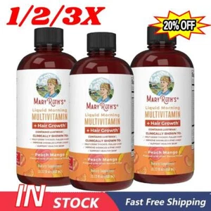 MaryRuth's Liquid Multivitamin Hair Growth Women/ Biotin Peach Mango 1/2/3X/- - Picture 1 of 11
