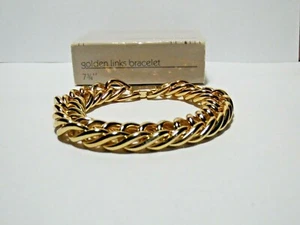 1986 Avon Golden Links Bracelet - 7.75" - Picture 1 of 2