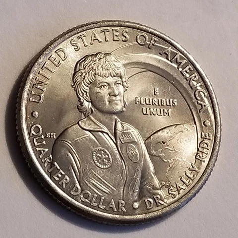 RARE 2022 P Sally Ride Quarter (2) errors: Ghost Comet Trail & Drooling Mouth Cover