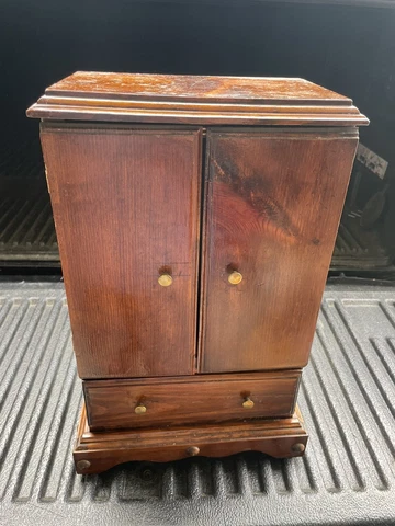 Vintage Wooden Jewelry or Storage Cabinet Cover