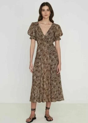 Faithfull The Brand Leopard Animal Print Maxi Dress M (S) NWT $199 Anthropologie - Image 1 of 4