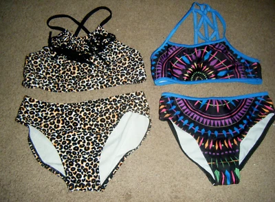 NUEVO SIN ETIQUETAS TRAJES DE BAÑO/NATACIÓN CLASE DE ARTE/JANTZEN 2 NIÑAS TALLA L (10/12) Foto 1 de 3