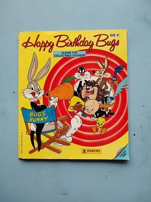 HAPPY BIRTHDAY BUGS BUNNY NEAR COMPLETE Sticker ALBUM (MISSING 6 OR SO) Panini - Image 1 of 4
