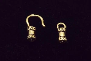 Haken- und Augenendkappe Set, Vermeil über Sterlingsilber, 4 mm x 13 mm - Bild 1 von 3