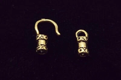 Hook And Eye End Cap Set, Vermeil over Sterling Silver, 4mmx13mm - Image 1 of 3