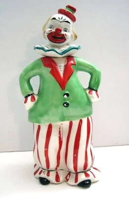 Botella decantadora de vino sake payaso carnaval circo vintage cerámica Japón 7,5" vacía Foto 1 de 4