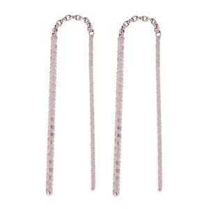 14k Weißgold Einfädler Doppelstab Stab Ohrhänger 1,7" 2 Gramm - Bild 1 von 4