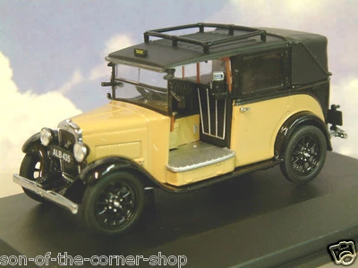 EXCELLENT OXFORD DIECAST 1/43 1930s AUSTIN LOW LOADER TAXI IN FAWN & BLACK AT007 - Image 1 of 2