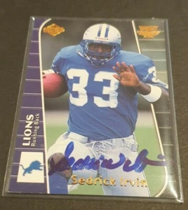1999 Edge NFL Draft Cedrick Irvin Rookie Autograph Card - Detroit Lions - Foto 1 di 1