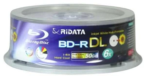 200 RIDATA 6X Blank Blu-Ray BD-R DL Dual Double Layer 50GB Inkjet Printable Disc - Picture 1 of 3