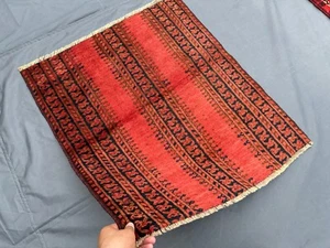 Antique Turkmen Rug 2'8x3 – Hand-Knotted Wool Accent Mat Tribal Afghan Decor - Picture 1 of 9