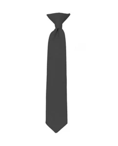 Manzini® Neck Wear Boys' Kids' Children's Solid Pre Tied Ready to Clip On Tie - Picture 1 of 52