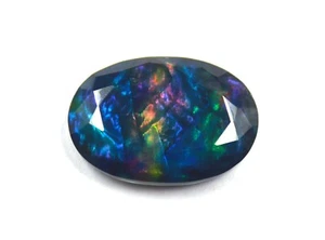 Oval Shape Discounted Offer 26.85 Ct Multi Color EGL Ammolite Opal Gemstone MSJ - Picture 1 of 5