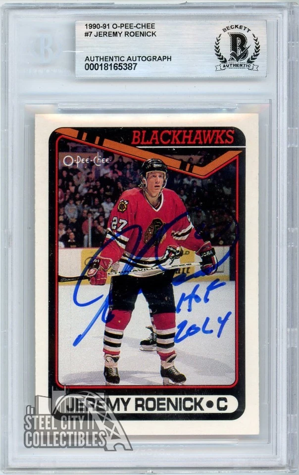 Jeremy Roenick 1990-91 O-Pee-Chee "HOF 2024" Autograph Rookie Card #7 BAS - Image 1 of 1