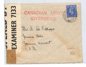 CANADA FORCES GB WW2 Cover FPO.452 Sussex Medical Stores USA 1942 XJ272 - Picture 1 of 12