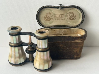 Antique Richard Sitte Breslau Mother of Pearl Opera Theatre Glasses Binoculars - Image 1 of 4