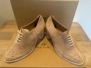Damas Reino Unido Talla 3 (EU 36) Paul Smith Rosa Oscuro Gamuza Brogue Tacón Todo Cuero - Imagen 1 de 11