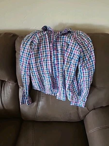 Columbia Omni Shade Button Up Shirt Kids Medium Plaid Hiking Fishing  - Picture 1 of 6