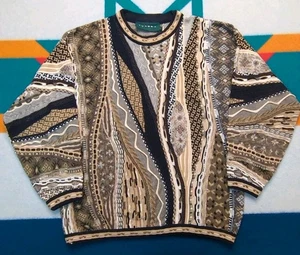 Suéter Vintage Tundra Estilo Coogi Canadá Tejido 3D Cosby Feo Navidad Años 90 Mediano - Imagen 1 de 6