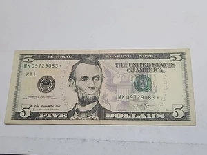 USA Federal Reserve 5 Dollar Note 2013 STAR Replacement Crisp Lincoln @Rare@ - Picture 1 of 5