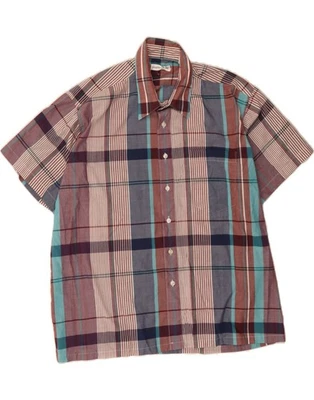PIERRE CARDIN Mens Short Sleeve Shirt XL Multicoloured Check Polyester BR06 - Image 1 of 3