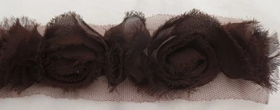 Roseta marrón chocolate rosa flor red encaje costura ribete Foto 1 de 4