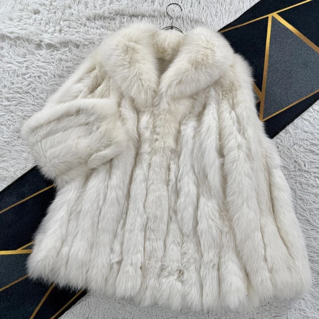 シャドーフォックス リアルファーコート クリーム白 real fur coat shadow fox fur coat products for sale | eBay