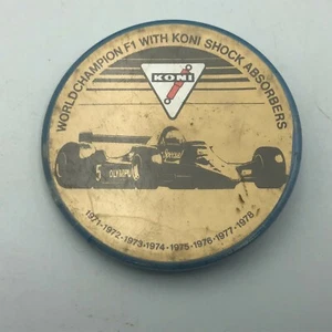 Formula 1 Auto Racing Pinback Koni Shocks Badge Button Pin Vintage F1 1971-78 - Picture 1 of 12