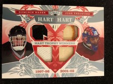 2021-22 Leaf Lumber DOMINIK HASEK JOSE THEODORE Hart to Hart Quad Relic Pewter/7