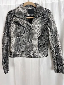 BLANK NYC Snake print moto jacket faux leather size small womens blanknyc - Picture 1 of 5
