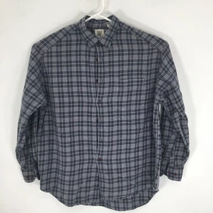 Gap Dress Shirt Men's Large Gray Check Long Sleeve - Picture 1 of 10