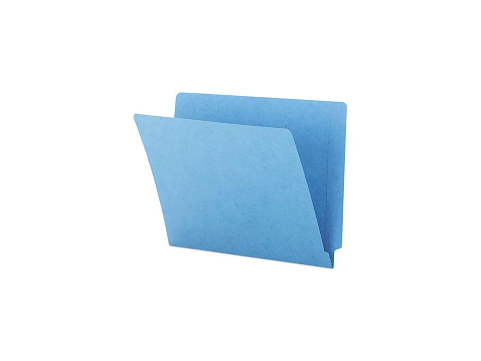 Smead 25010 Colored File Folders, Straight Cut, Reinforced End Tab, Letter, Blue - Image 1 of 1