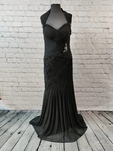 V240 MORI LEE 70826 SZ 14 BLACK $499  BEADED FORMAL PARTY GOWN DRESS - Picture 1 of 11