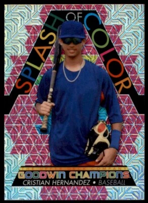 2022 Goodwin Champions Platinum Pink Traxx #SCP26 Cristian Hernandez RC 248/299 - Image 1 of 2