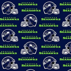 NFL Seattle Seahawks 60 Wide Fabric Green Blue White Traditions ~By The Yard - Picture 1 of 1