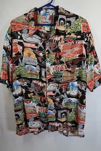 Reyn Spooner TexasTech Shirt Men XL Short Sleeve Colorful Football Button Down - Picture 1 of 11