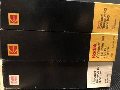 3EA Kodak Carousel Transvue 140 Slide Trays w/Boxes Good Condition Free Shipping - Image 1 of 4