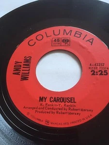 1965 US PRESS ANDY WILLIAMS 7" MY CAROUSEL / AND ROSES & ROSES - COLUMBIA 443257 - Picture 1 of 1