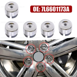 5Pcs Chrome Wheel Lug Bolt Nut Cap Covers 7L6601173A For VW Touareg 2004-2014 - Picture 1 of 12
