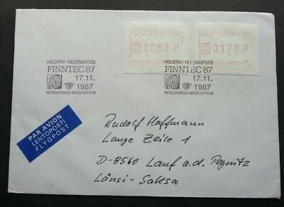 [SJ] Finland FINNTEC 87 Expo 1987 ATM (Frama Label FDC) *addressed - Image 1 of 4