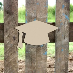 Wood Graduation Cap Shape, Unfinished Shape, Wood Cutout, Wooden Paintable Craft - Picture 1 of 1
