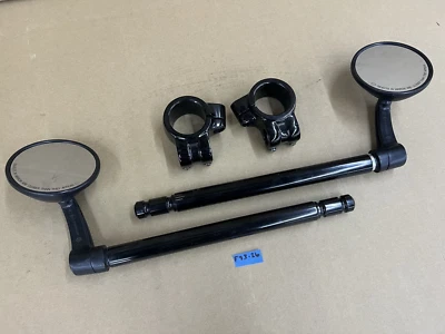 Kit de manillar con clip genuino Harley-Davidson negro brillante espejos retrovisores de extremo de barra de 49 mm Foto 1 de 4