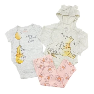 Disney Baby Girl Sleepwear Size 12M 3 PC Set Winnie The Pooh Light Beige - Picture 1 of 10