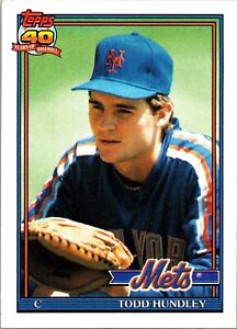  1991 Todd Hundley   Mets 457 Topps Baseball Sports Trading Card 