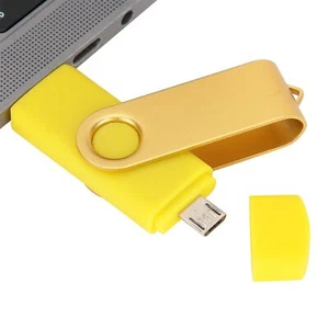 USB Flash Drive OTG U Disk Pen Micro USB Data Storage Yellow Hot - Photo 1/12
