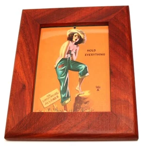 Earl Moran in Handmake Mahagony Wood Frame Pin-up Print - No Swimming Allowed - Picture 1 of 4