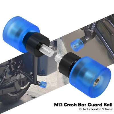 Engine Guard Bag Guards Slider Cap Bolt End Fit For Harley M12 Crash Bars Blue - Image 1 of 4