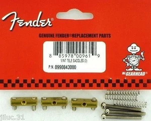 New 6 Saddles Fender Telecaster Brass - 0990843000 for Tele Guitar - Picture 1 of 3