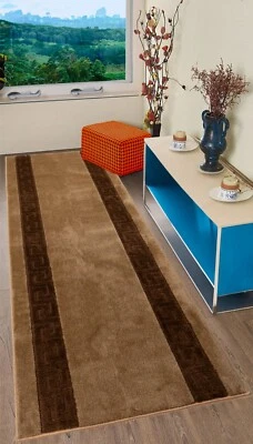 Alfombra de corredor de capuchino meandro lavable a máquina antideslizante tamaño personalizado Foto 1 de 4